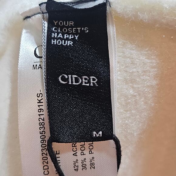 Cider Oversized Cream Bow Sweater Multicolored Applique Size M - Picture 4 of 8